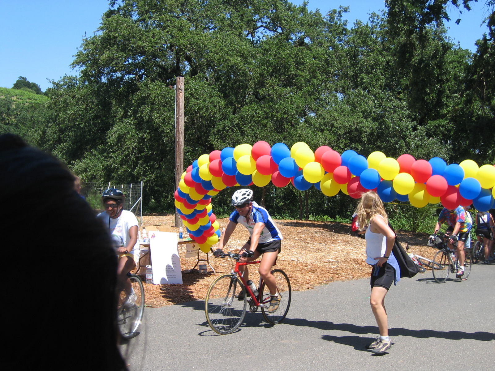 It's really a bicycle limbo contest.  How low can you go, Paul?